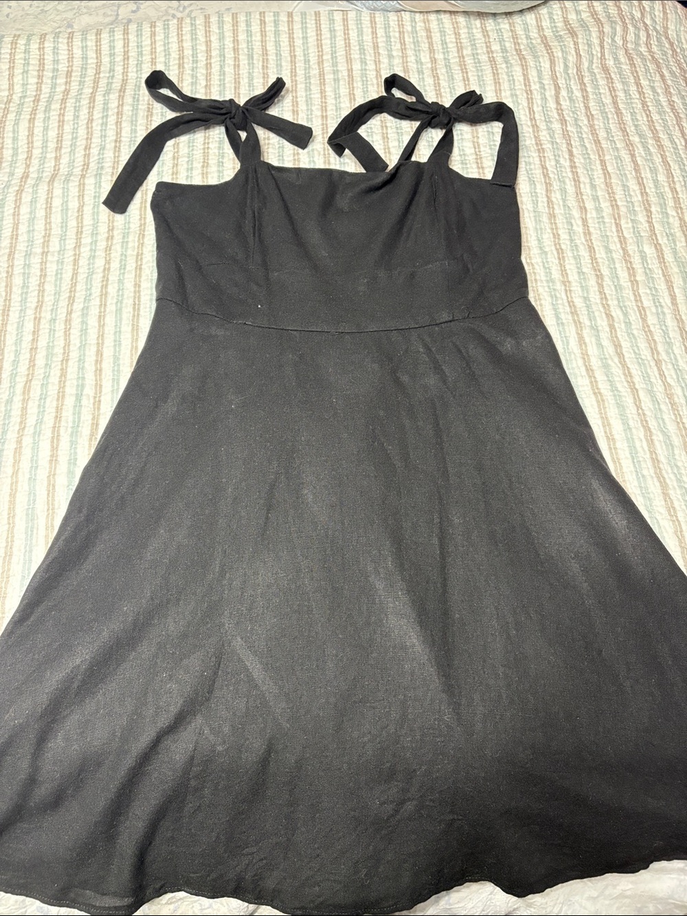 GB girls Black Strap-Tie A-Line Dress